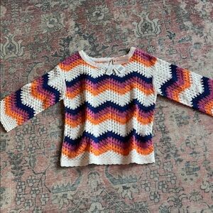 Philosophy Chevron Knit Sweater in Orange, Purple, and White